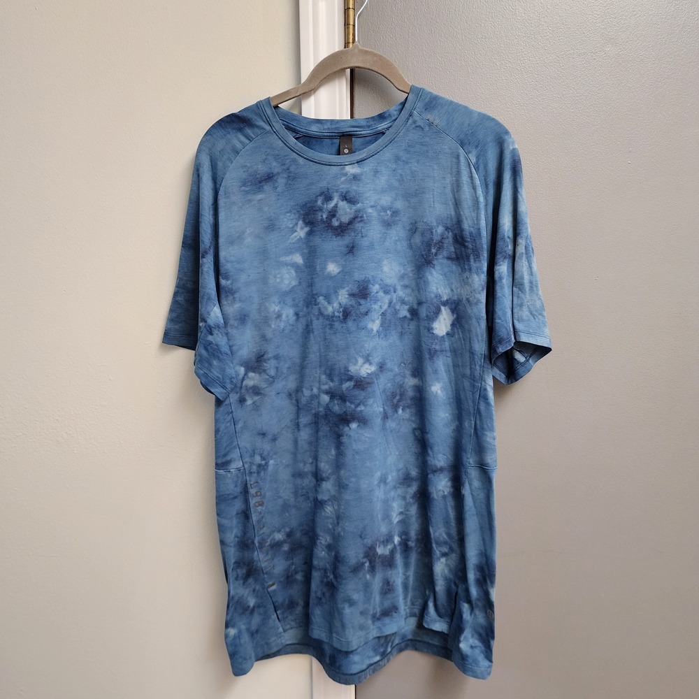 Lululemon Always Agile Short Sleeve Diamond Dye True Navy Chambray Size Large